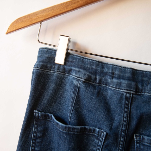 Free People Lace Up Tie Front High Waist Skinny Jeans Dark Wash - Picture 9 of 12